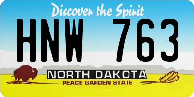 ND license plate HNW763