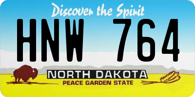 ND license plate HNW764