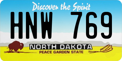 ND license plate HNW769