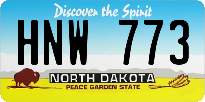 ND license plate HNW773