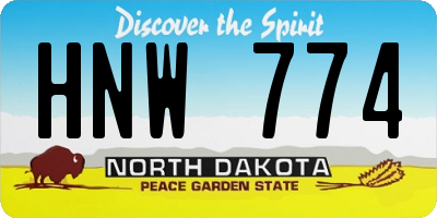 ND license plate HNW774