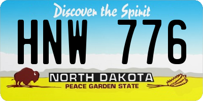ND license plate HNW776