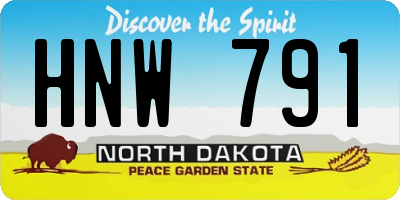 ND license plate HNW791