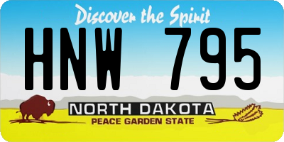 ND license plate HNW795