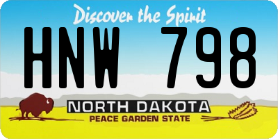 ND license plate HNW798