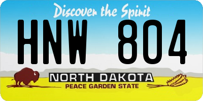 ND license plate HNW804