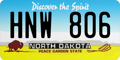 ND license plate HNW806