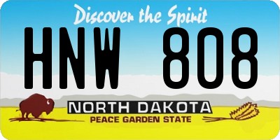 ND license plate HNW808