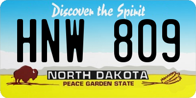 ND license plate HNW809