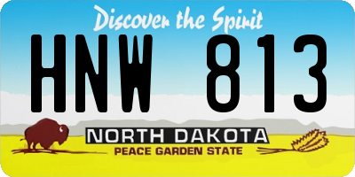 ND license plate HNW813