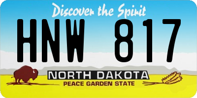 ND license plate HNW817