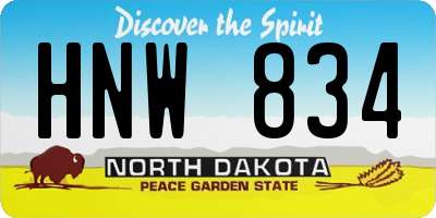 ND license plate HNW834