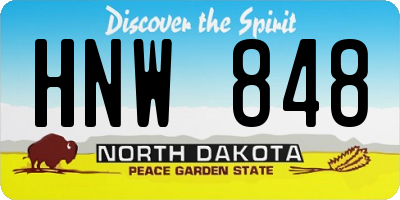 ND license plate HNW848