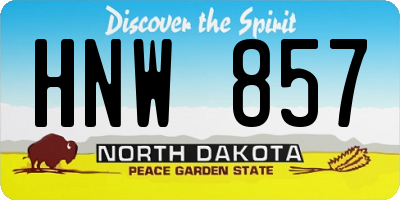 ND license plate HNW857