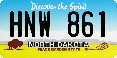 ND license plate HNW861