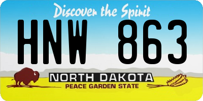 ND license plate HNW863