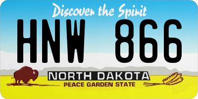 ND license plate HNW866