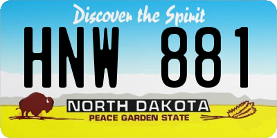 ND license plate HNW881