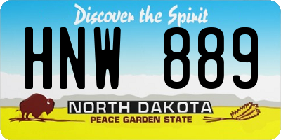 ND license plate HNW889
