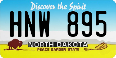 ND license plate HNW895