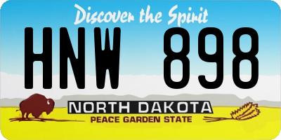 ND license plate HNW898