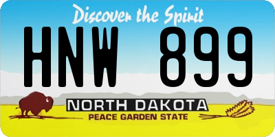 ND license plate HNW899