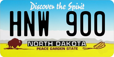 ND license plate HNW900