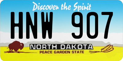 ND license plate HNW907