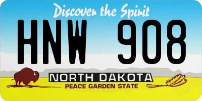 ND license plate HNW908