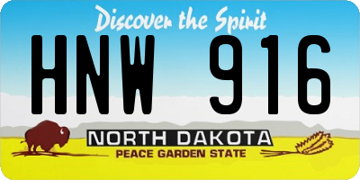 ND license plate HNW916