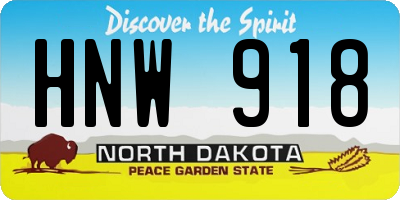 ND license plate HNW918