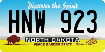 ND license plate HNW923