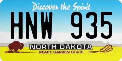ND license plate HNW935