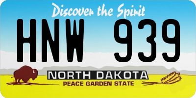 ND license plate HNW939