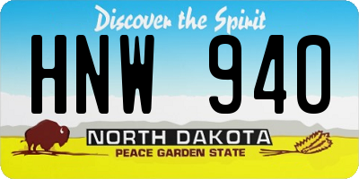 ND license plate HNW940