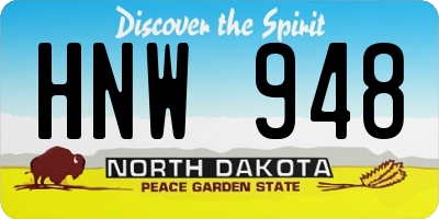 ND license plate HNW948