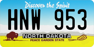ND license plate HNW953