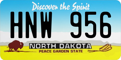 ND license plate HNW956