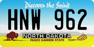 ND license plate HNW962