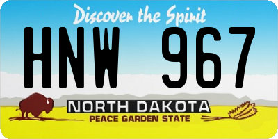 ND license plate HNW967