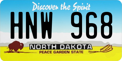 ND license plate HNW968