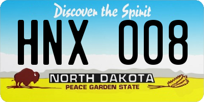 ND license plate HNX008