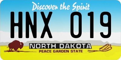ND license plate HNX019