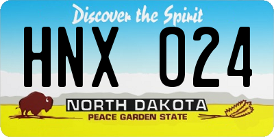 ND license plate HNX024