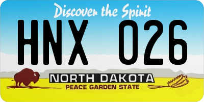 ND license plate HNX026