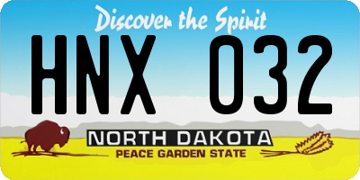 ND license plate HNX032