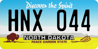ND license plate HNX044