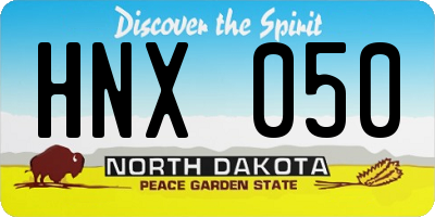 ND license plate HNX050
