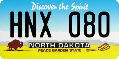 ND license plate HNX080