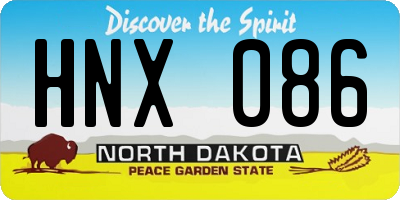 ND license plate HNX086